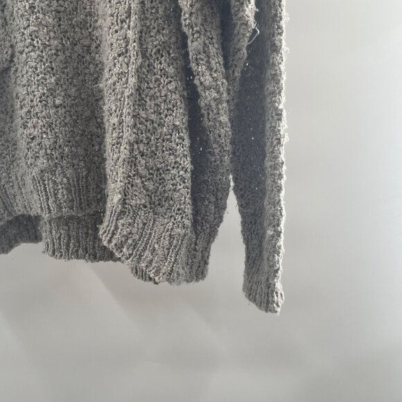 She + Sky Womens Crew Neck Loose Knit Sweater Gray One Size Fits All - Picture 5 of 9